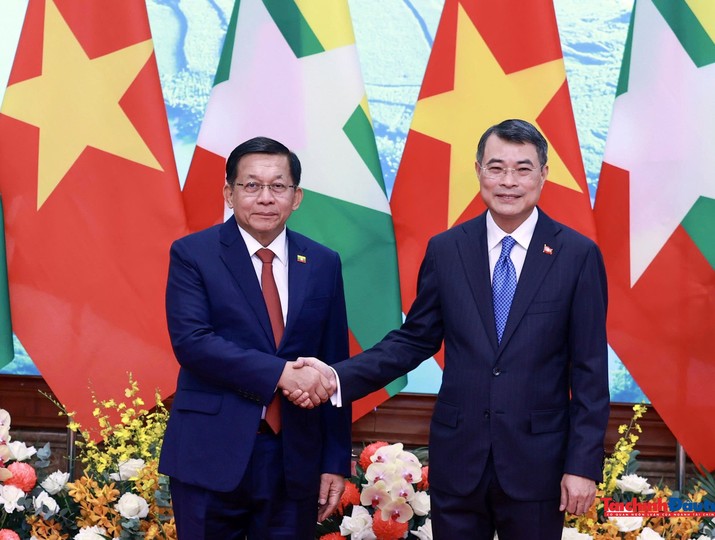 Thủ tướng Chính phủ Lê Minh Hưng hội kiến Tổng thống Myanmar Min Aung Hlaing.