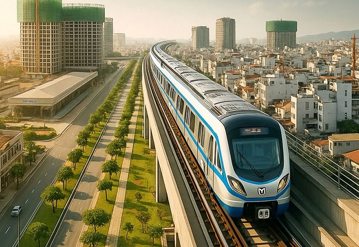 Phối cảnh tuyến metro Thủ Dầu Một - TP.HCM đoạn đi trên cao 