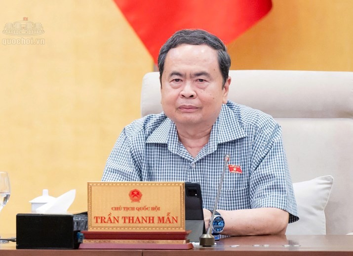 Chủ tịch Quốc hội Trần Thanh Mẫn phát biểu tại phiên họp - Ảnh: QH. 