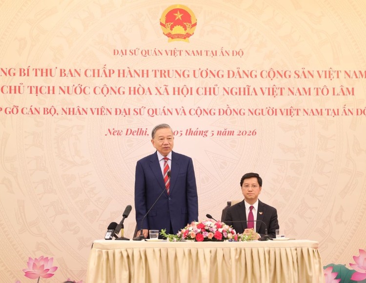 Tổng Bí thư, Chủ tịch nước Tô Lâm gặp gỡ kiều bào Việt Nam tại Ấn Độ 