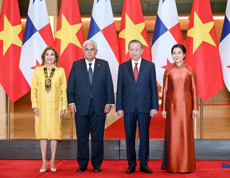 [Ảnh] Tổng Bí thư, Chủ tịch nước Tô Lâm và Phu nhân đón Tổng thống Panama và Phu nhân 