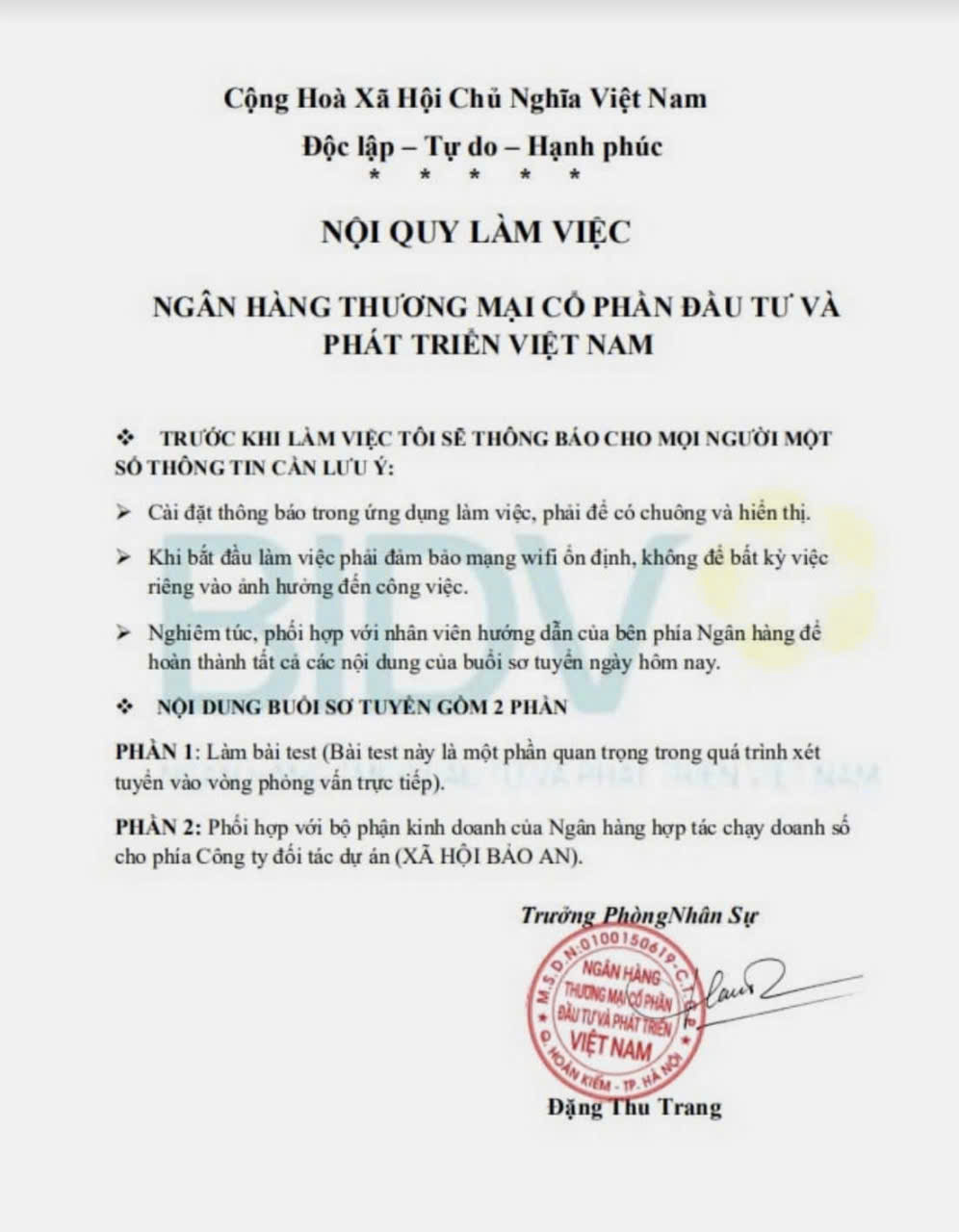 Biến tướng chiêu lừa đảo tuyển dụng giả mạo ngân hàng BIDV