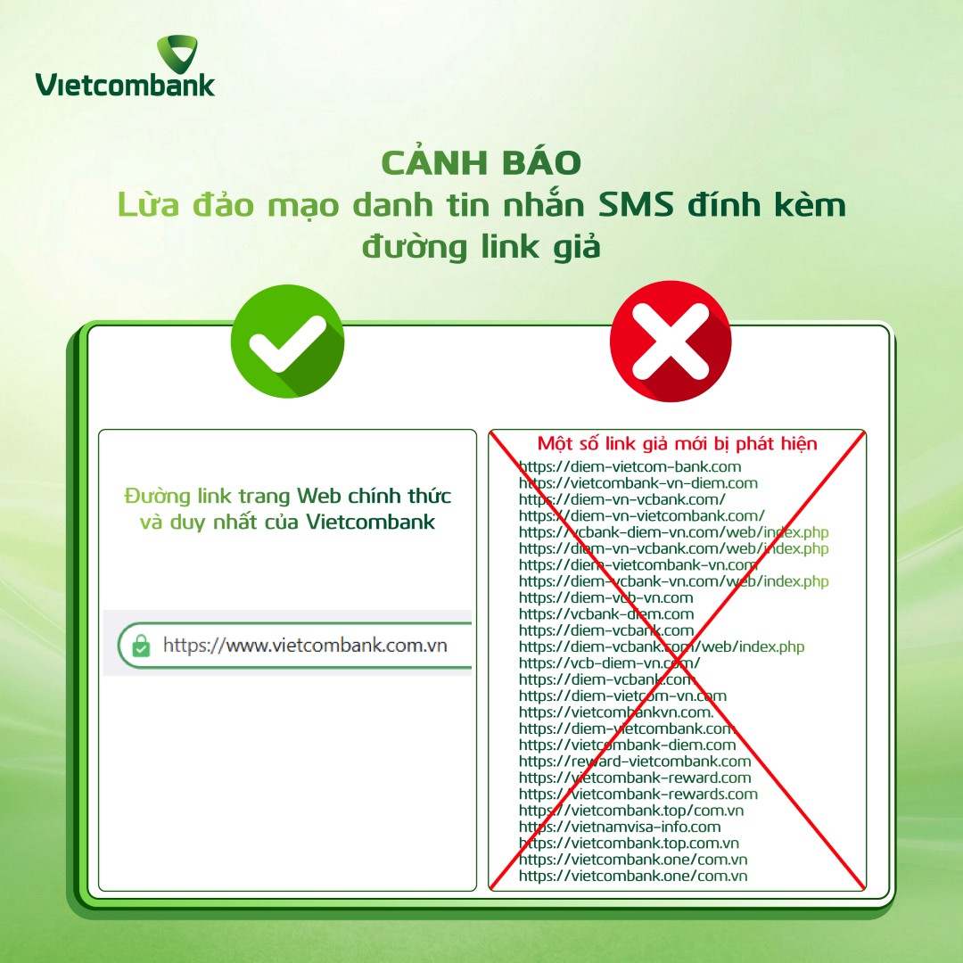 Cảnh báo khẩn lừa đảo mạo danh tin nhắn SMS của VCB thông báo hết hạn điểm thưởng