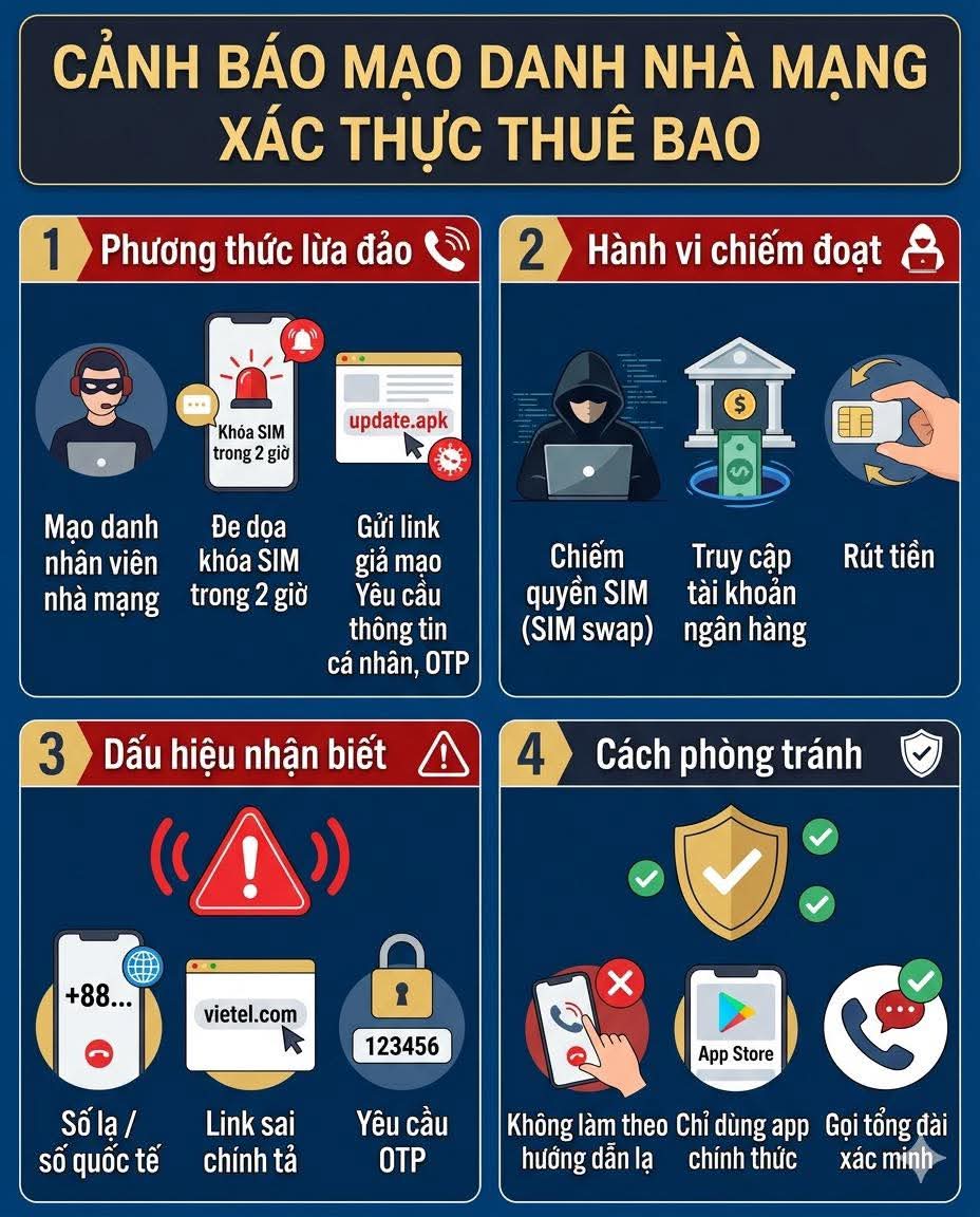 "Chiêu" lừa đảo mới lợi dụng yêu cầu chuẩn hóa thuê bao