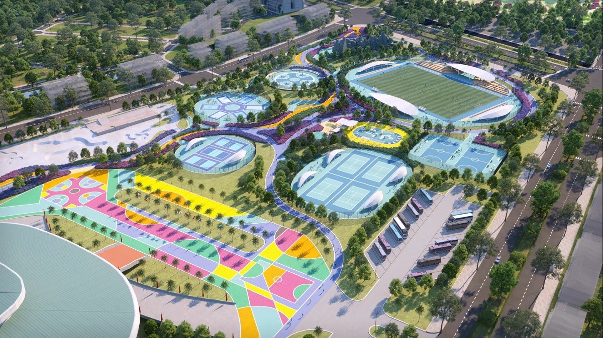 Đô thị 1001 tiện ích Sun Urban City sẽ còn đến 4 công viên đẳng cấp khác như Công viên thể thao. Ảnh phối cảnh minh họa Sun Property