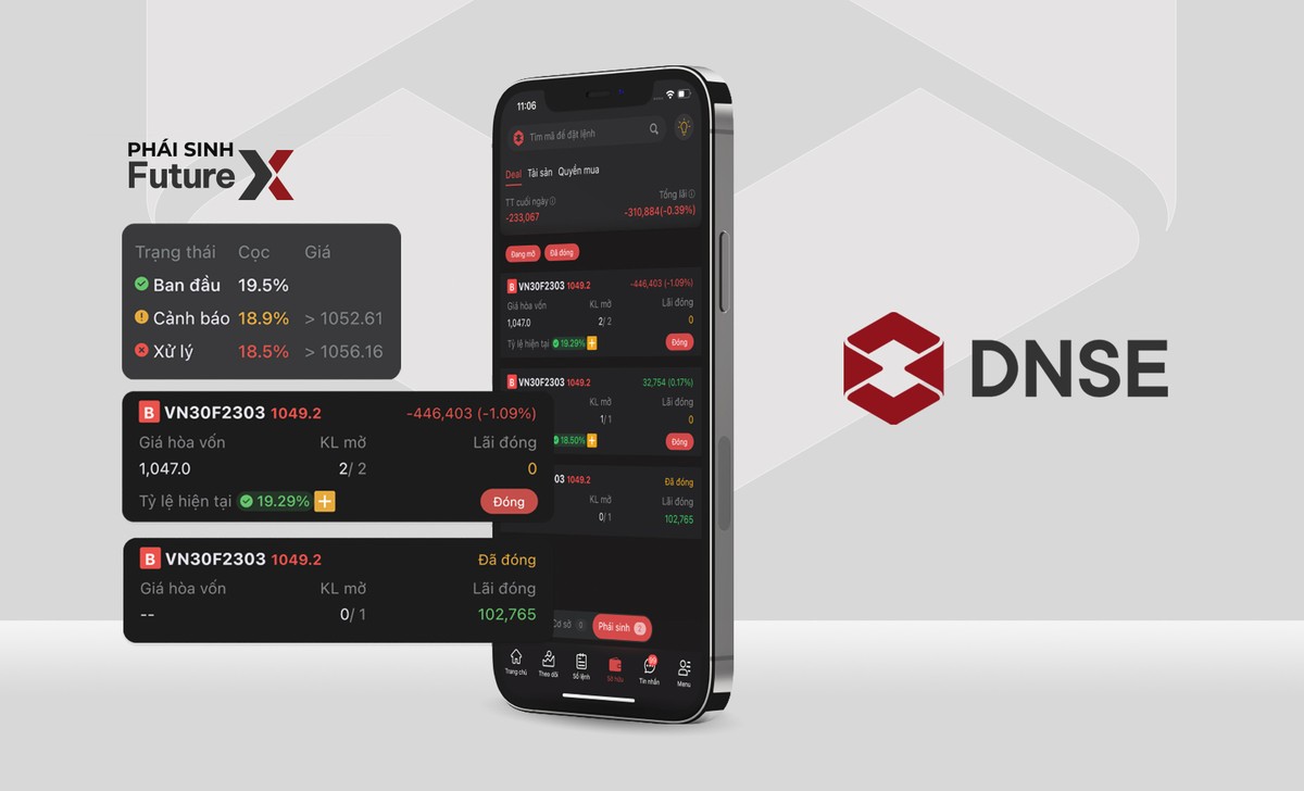 App Entrade X tự động cảnh báo và xử lý theo thời gian thực (realtime) theo từng giao dịch chứng khoán phái sinh. App Entrade X tự động cảnh báo và xử lý theo thời gian thực (realtime) theo từng giao dịch chứng khoán phái sinh.