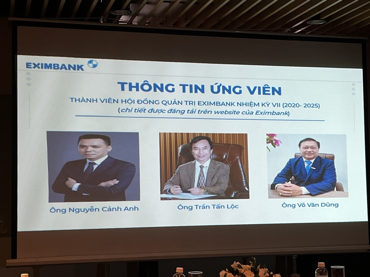3 ứng viên ứng cử HĐQT Eximbank nhiệm kỳ VII (2020-2025), nhưng ông Võ Văn Dũng vừa xin rút khỏi danh sách 3 ứng viên ứng cử HĐQT Eximbank nhiệm kỳ VII (2020-2025), nhưng ông Võ Văn Dũng vừa xin rút khỏi danh sách