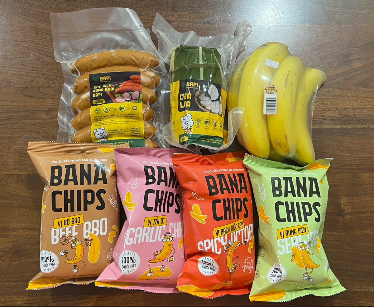 Sản phẩm thực phẩm chế biến từ chuối và thịt heo của Tập đoàn Hoàng Anh Gia Lai được phân phối ra thị trường.