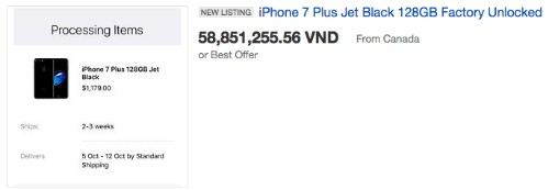 Giá iPhone 7 Jet Black trên eBay tăng gấp ba lần ảnh 1 Giá iPhone 7 Jet Black trên eBay tăng gấp ba lần ảnh 1