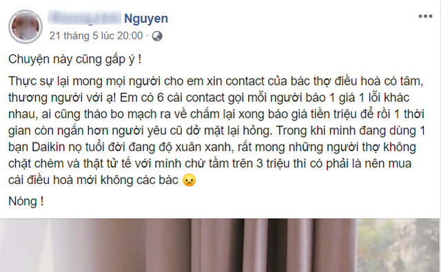Nắng nóng cao độ, khách “phát hoảng” trước chiêu trò của thợ sửa điều hòa ảnh 1 Nắng nóng cao độ, khách “phát hoảng” trước chiêu trò của thợ sửa điều hòa ảnh 1