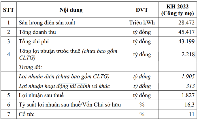 Kế hoạch kinh doanh năm 2022.