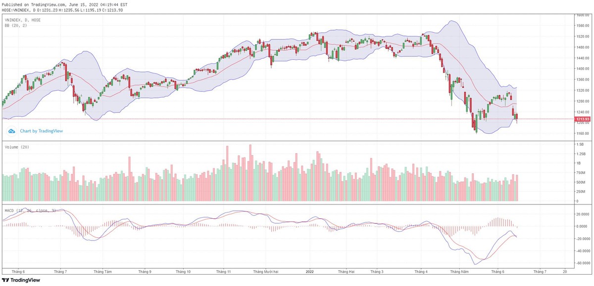 Biểu đồ kỹ thuật VN-Index.