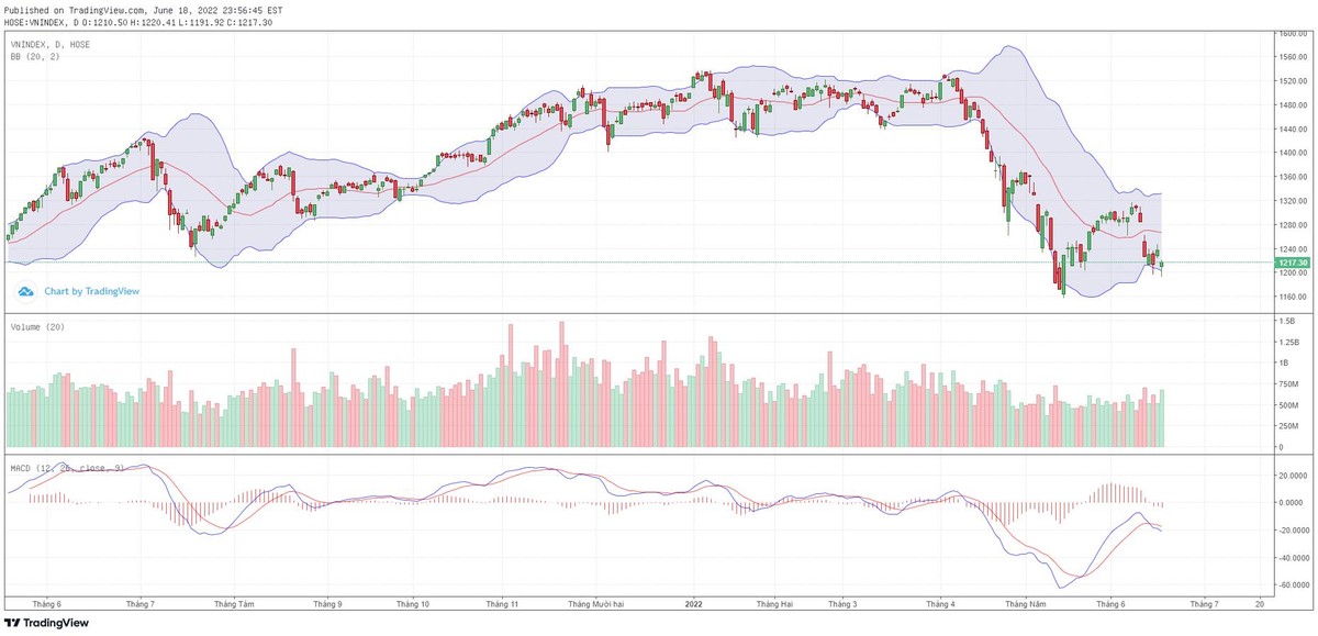 Biểu đồ kỹ thuật VN-Index.
