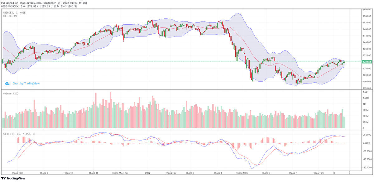Biểu đồ kỹ thuật VN-Index. Biểu đồ kỹ thuật VN-Index.