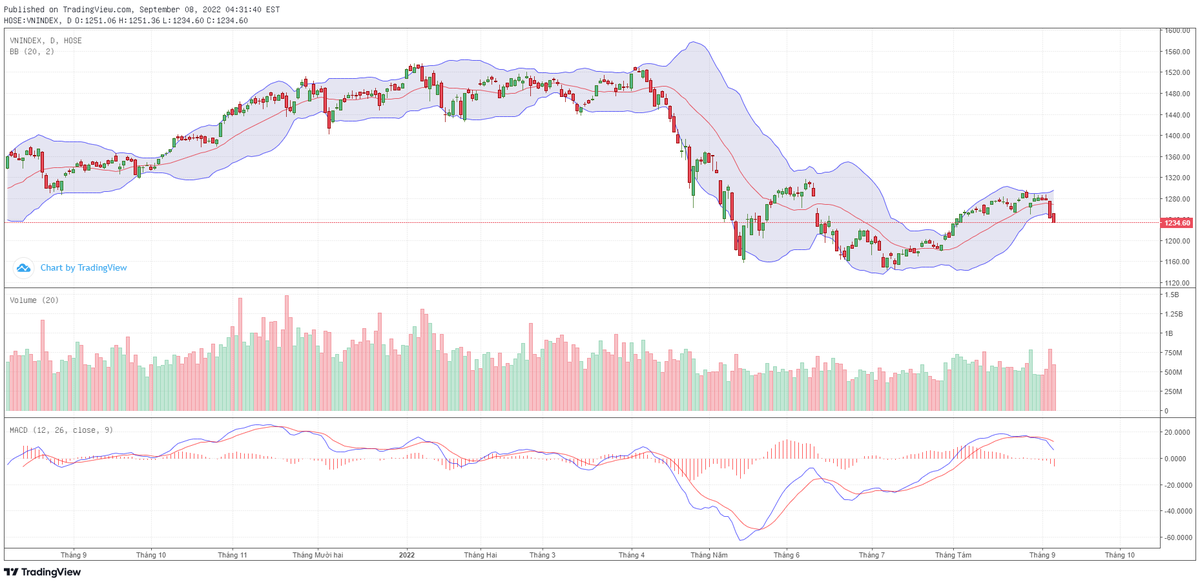 Biểu đồ kỹ thuật VN-Index. Biểu đồ kỹ thuật VN-Index.