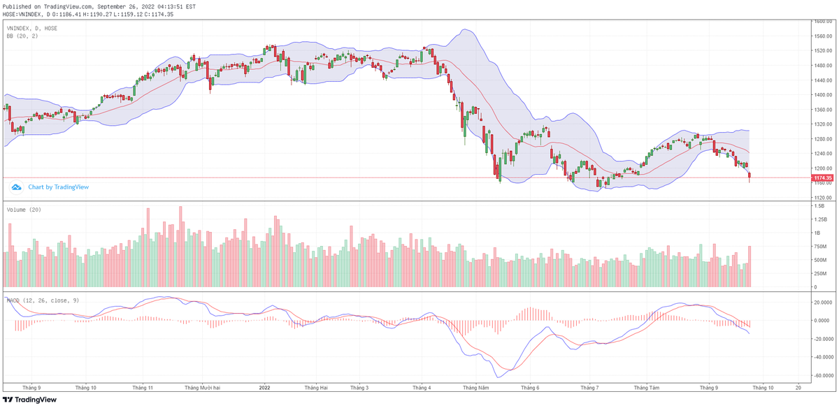 Biểu đồ kỹ thuật VN-Index.
