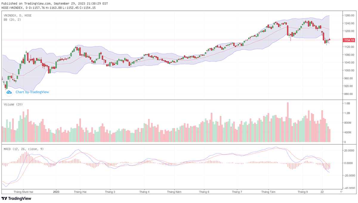 Biểu đồ kỹ thuật VN-Index.