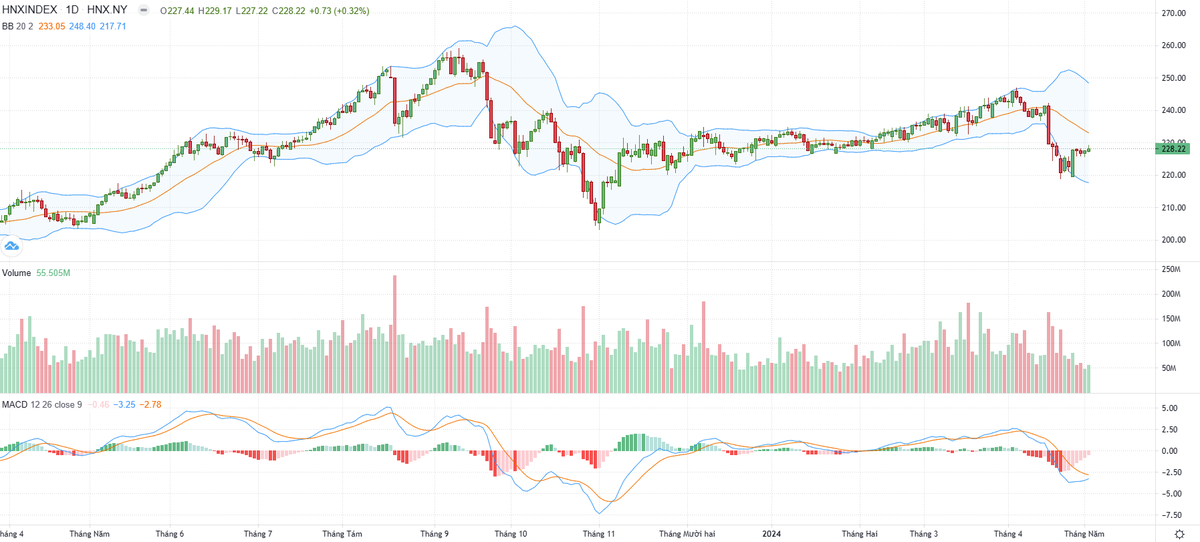 Biểu đồ kỹ thuật HNX-Index.