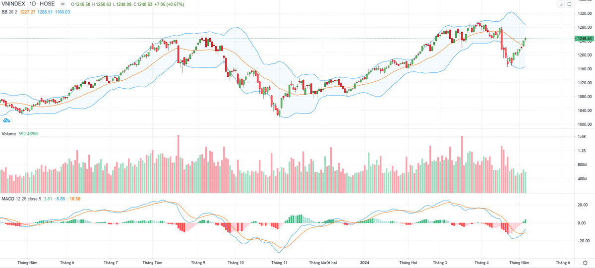 Biểu đồ kỹ thuật VN-Index.