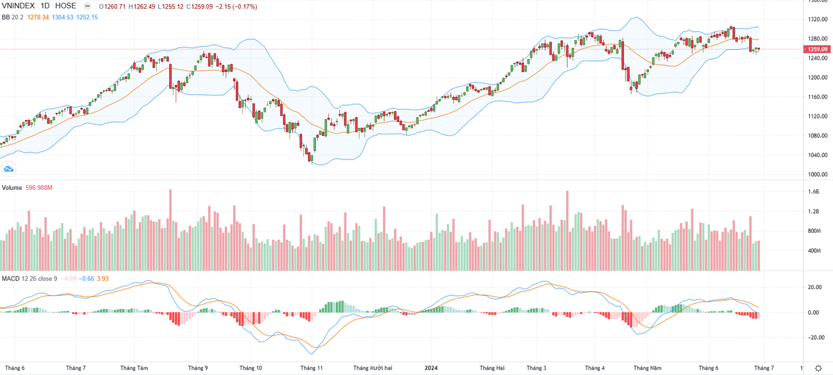 Biểu đồ kỹ thuật VN-Index.