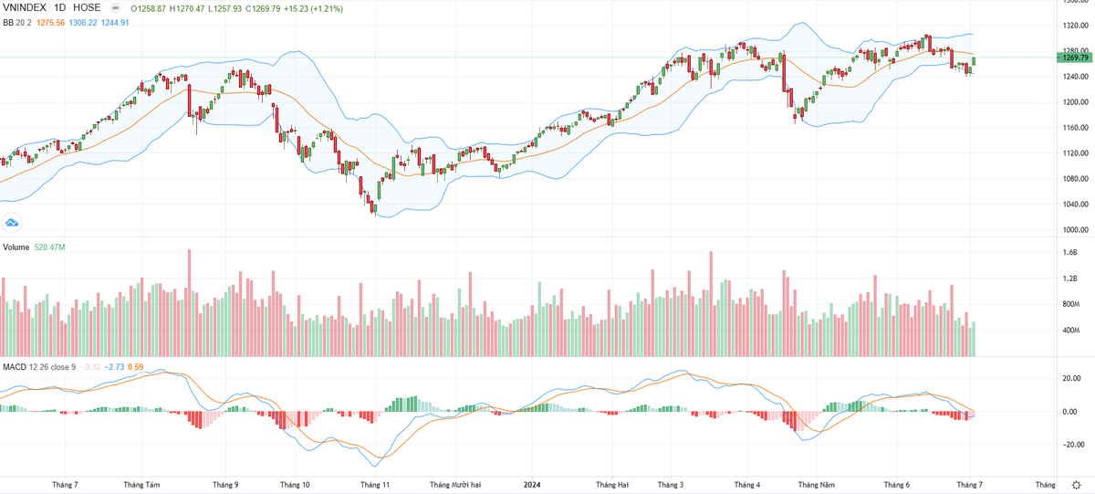 Biểu đồ kỹ thuật VN-Index.