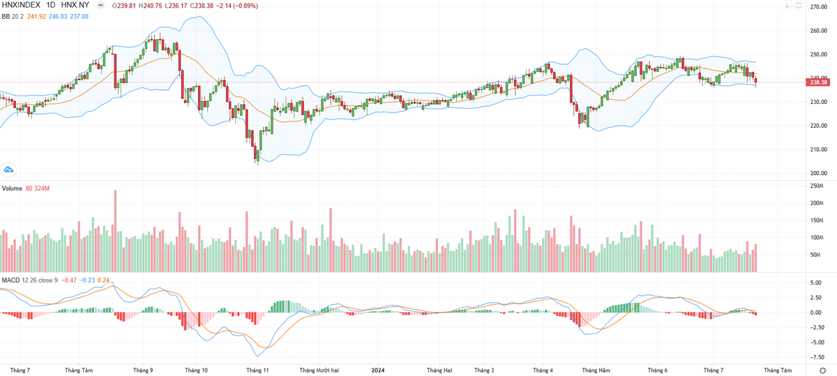 Biểu đồ kỹ thuật HNX-Index.