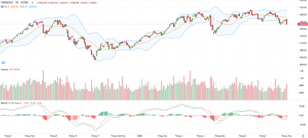 Biểu đồ kỹ thuật VN-Index.