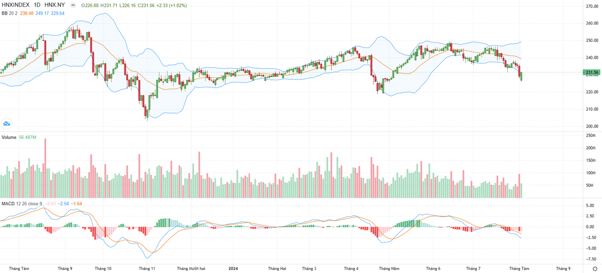 Biểu đồ kỹ thuật HNX-Index.