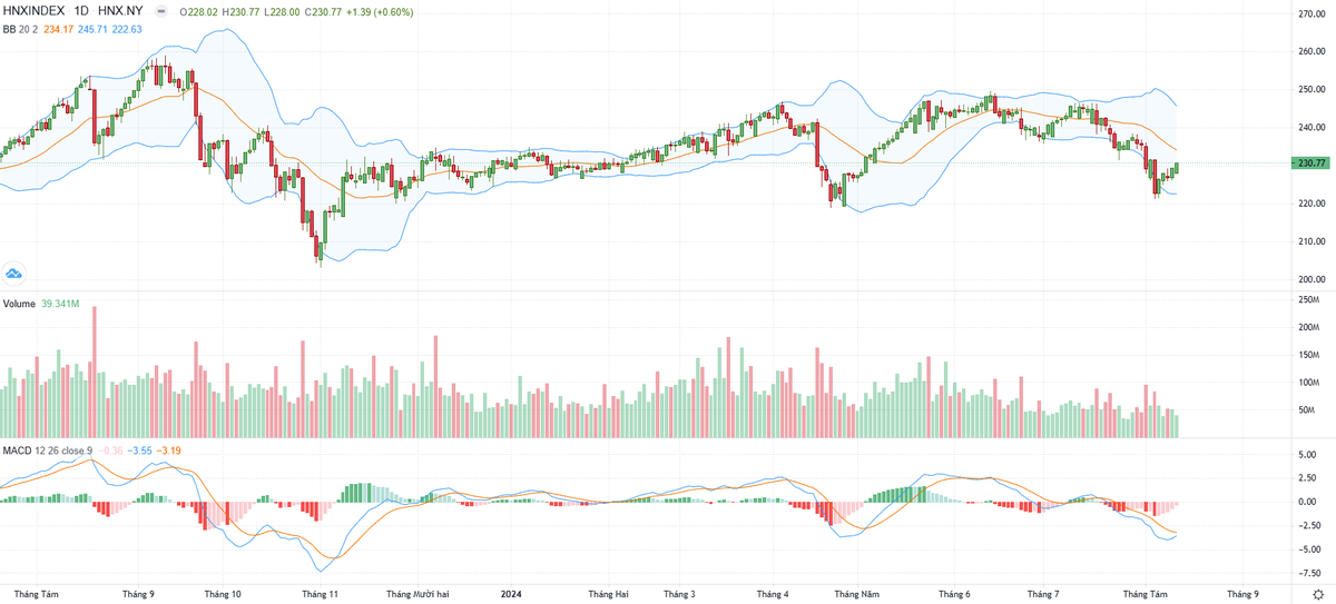 Biểu đồ kỹ thuật HNX-Index.