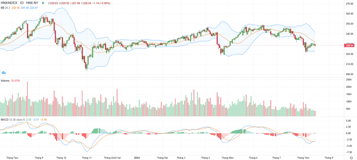 Biểu đồ kỹ thuật HNX-Index.