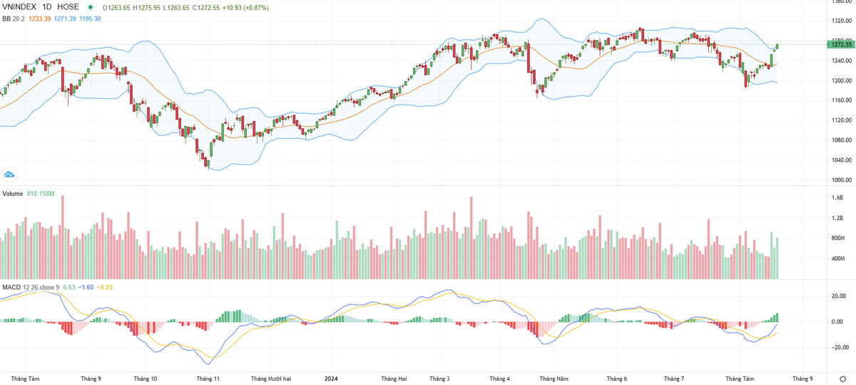 Biểu đồ kỹ thuật VN-Index. Biểu đồ kỹ thuật VN-Index.