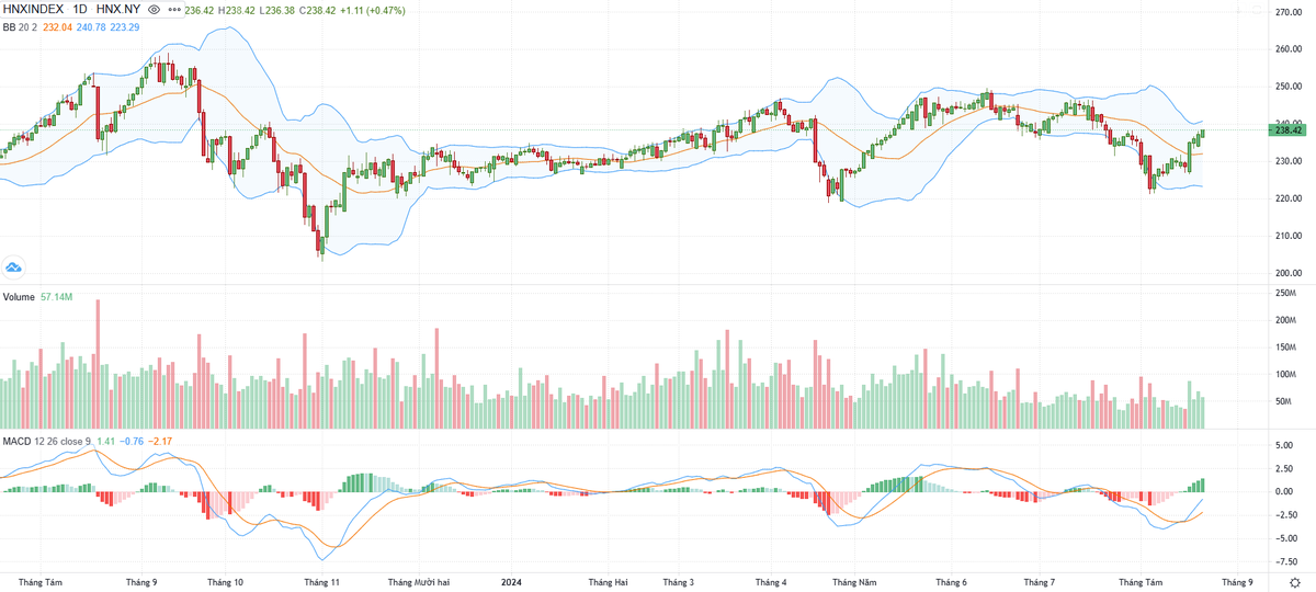 Biểu đồ kỹ thuật HNX-Index.