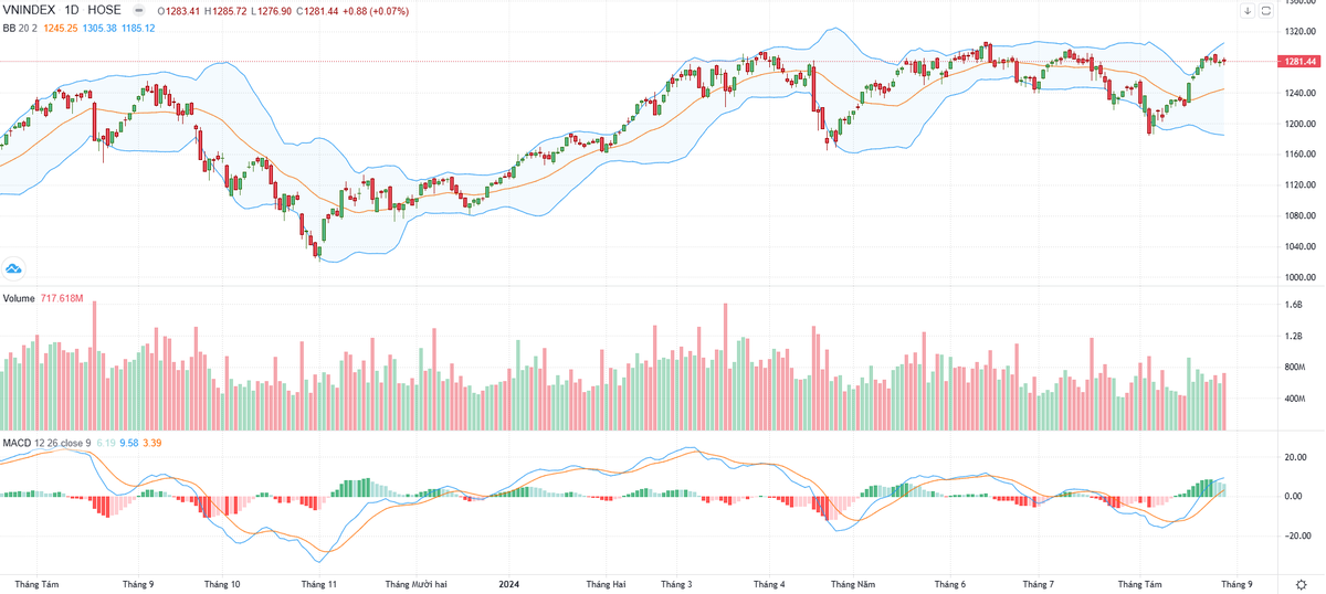 Biểu đồ kỹ thuật VN-Index. Biểu đồ kỹ thuật VN-Index.