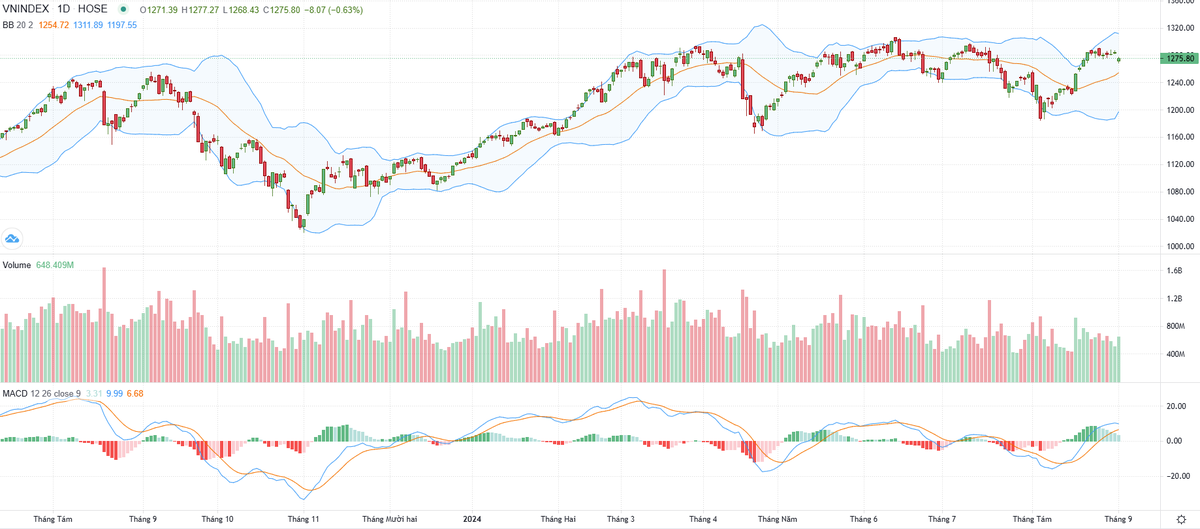 Biểu đồ kỹ thuật VN-Index. Biểu đồ kỹ thuật VN-Index.