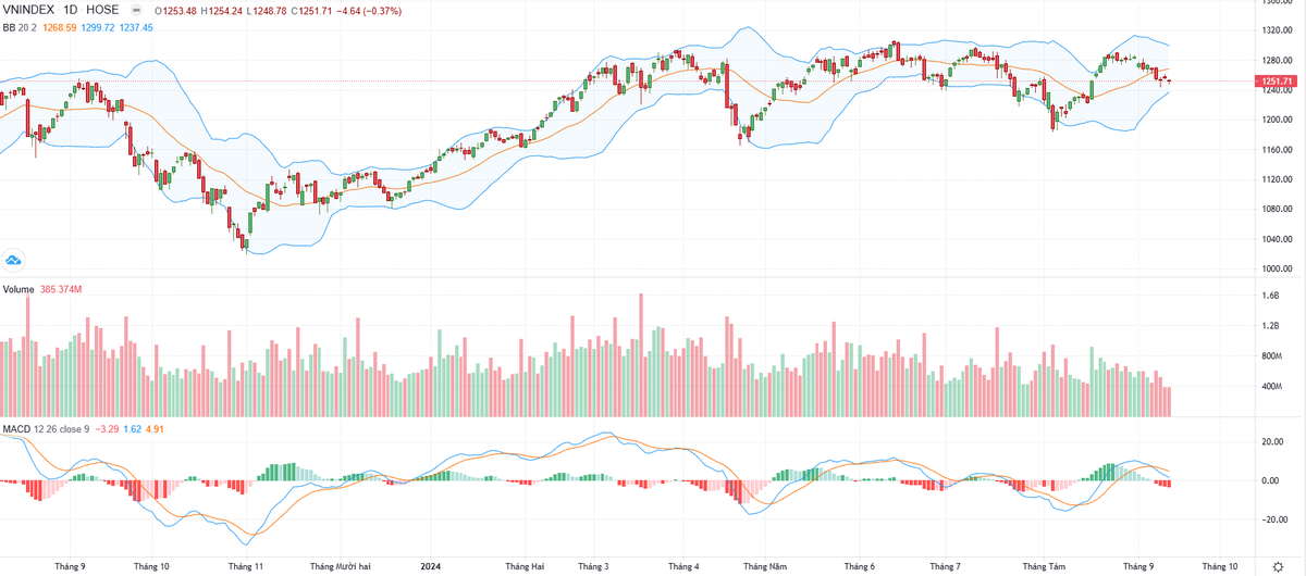 Biểu đồ kỹ thuật VN-Index. Biểu đồ kỹ thuật VN-Index.