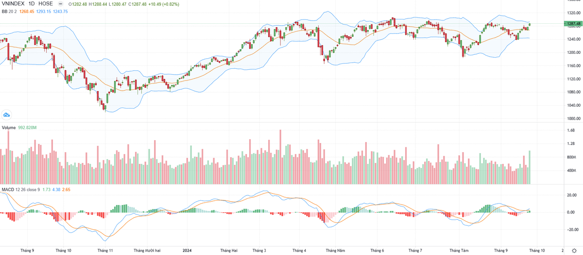 Biểu đồ kỹ thuật VN-Index.