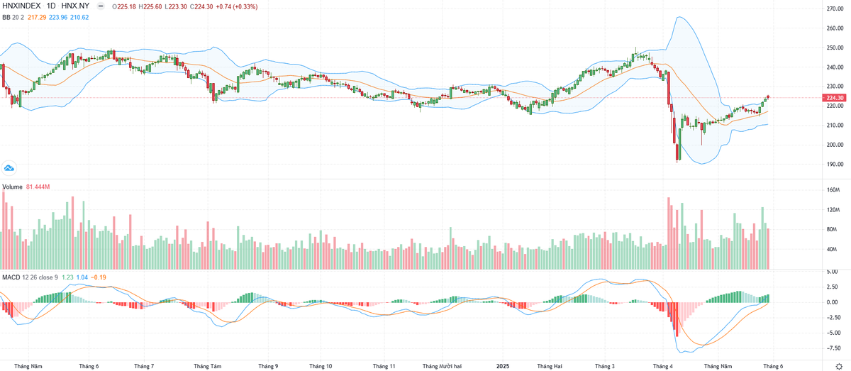 Biểu đồ kỹ thuật HNX-Index.
