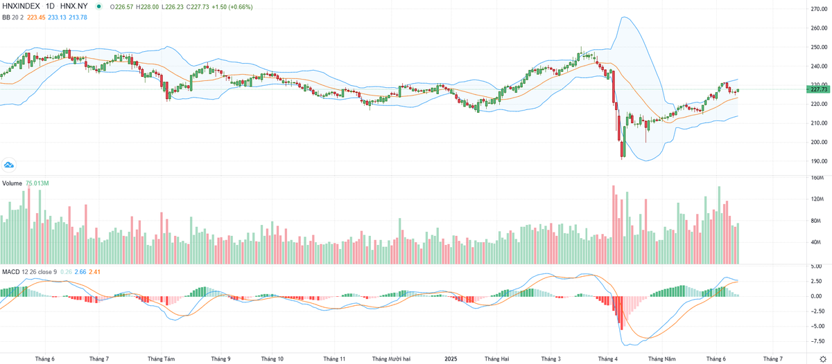 Biểu đồ kỹ thuật HNX-Index.