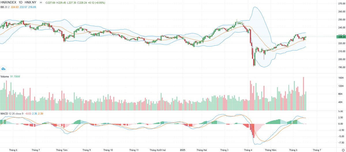 Biểu đồ kỹ thuật HNX-Index.