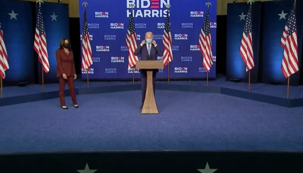 Ông Biden thực hiện bài phát biểu sau khi giành được 248 phiếu đại cử tri Ông Biden thực hiện bài phát biểu sau khi giành được 248 phiếu đại cử tri