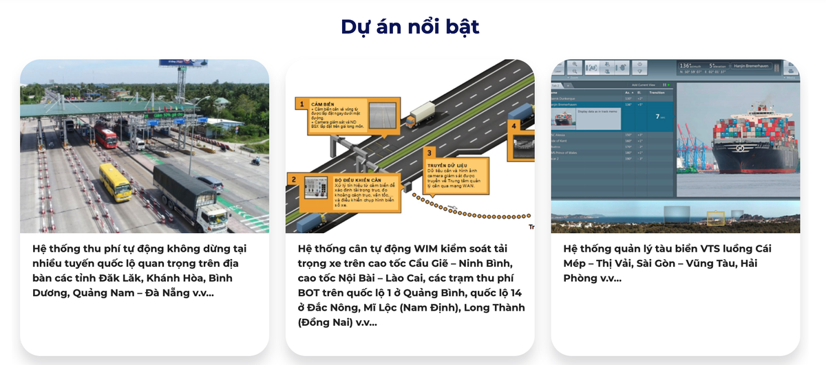 Các dự án nổi bật được ELCOM giới thiệu trên website