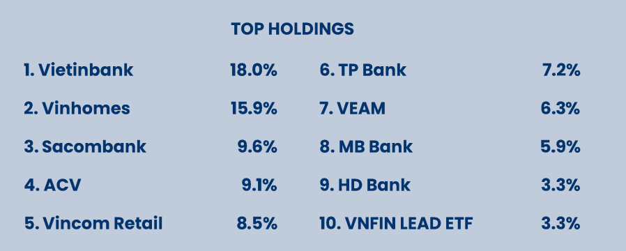Top 10 cổ phiếu chiếm tỷ trọng lớn nhất danh mục của Pyn Elite tính tới cuối năm 2022