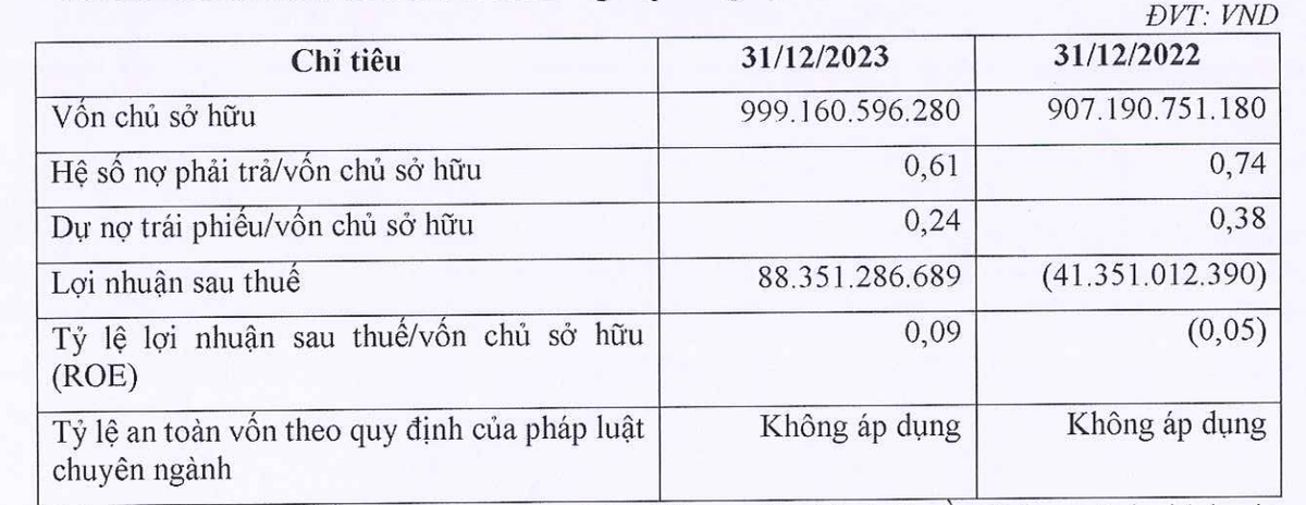 Các chỉ tiêu tài chính của DGT trong năm 2023 Các chỉ tiêu tài chính của DGT trong năm 2023