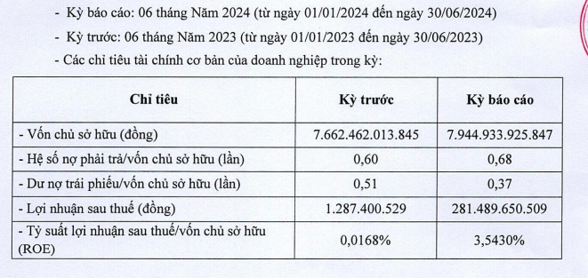 Các thông tin tài chính của Đầu tư Big Gain