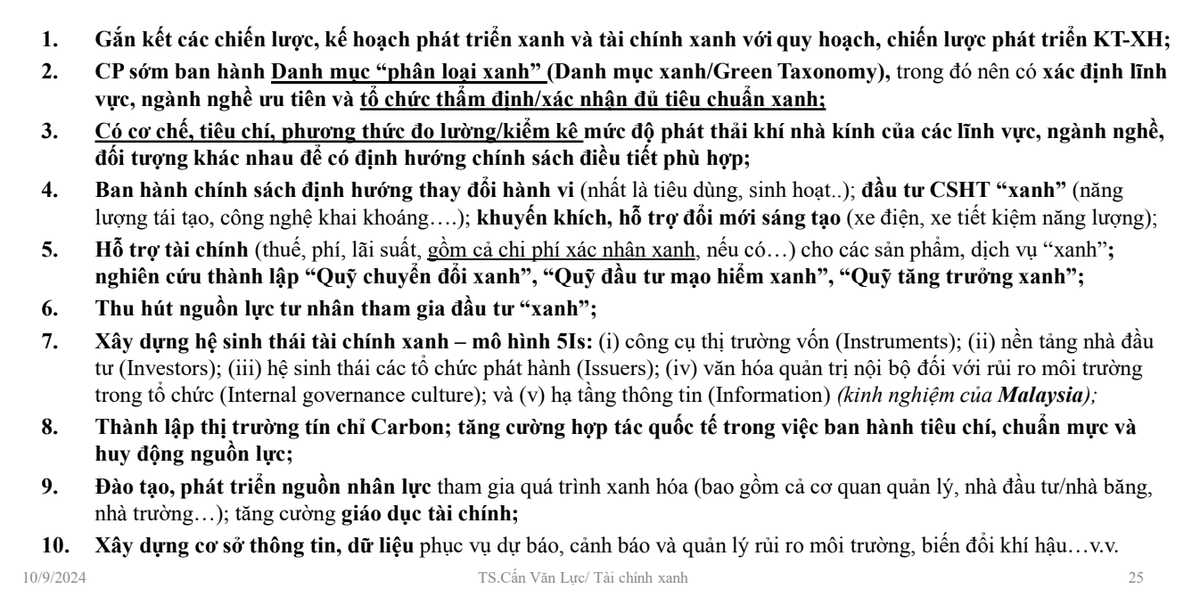 10 nhóm giải pháp thúc đẩy dòng vốn xanh được TS. Cấn Văn Lực chia sẻ tại sự kiện 10 nhóm giải pháp thúc đẩy dòng vốn xanh được TS. Cấn Văn Lực chia sẻ tại sự kiện