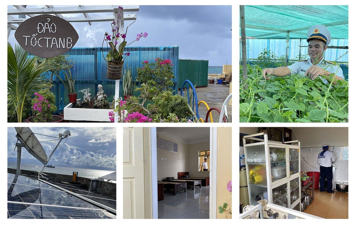 Vườn rau xanh, chảo truyền hình vệ tinh, sóng điện thoại, năng lượng mặt trời, máy lọc nước biển, phòng ốc khang trang... đã giúp các chiến sĩ có đời sống vật chất và tinh thần đầy đủ và phong phú. Vườn rau xanh, chảo truyền hình vệ tinh, sóng điện thoại, năng lượng mặt trời, máy lọc nước biển, phòng ốc khang trang... đã giúp các chiến sĩ có đời sống vật chất và tinh thần đầy đủ và phong phú.