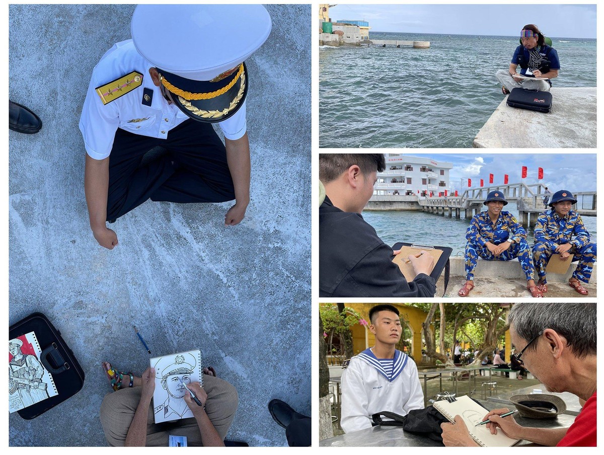 Ký họa Trường Sa của các họa sĩ trong Đoàn công tác số 8 Ký họa Trường Sa của các họa sĩ trong Đoàn công tác số 8