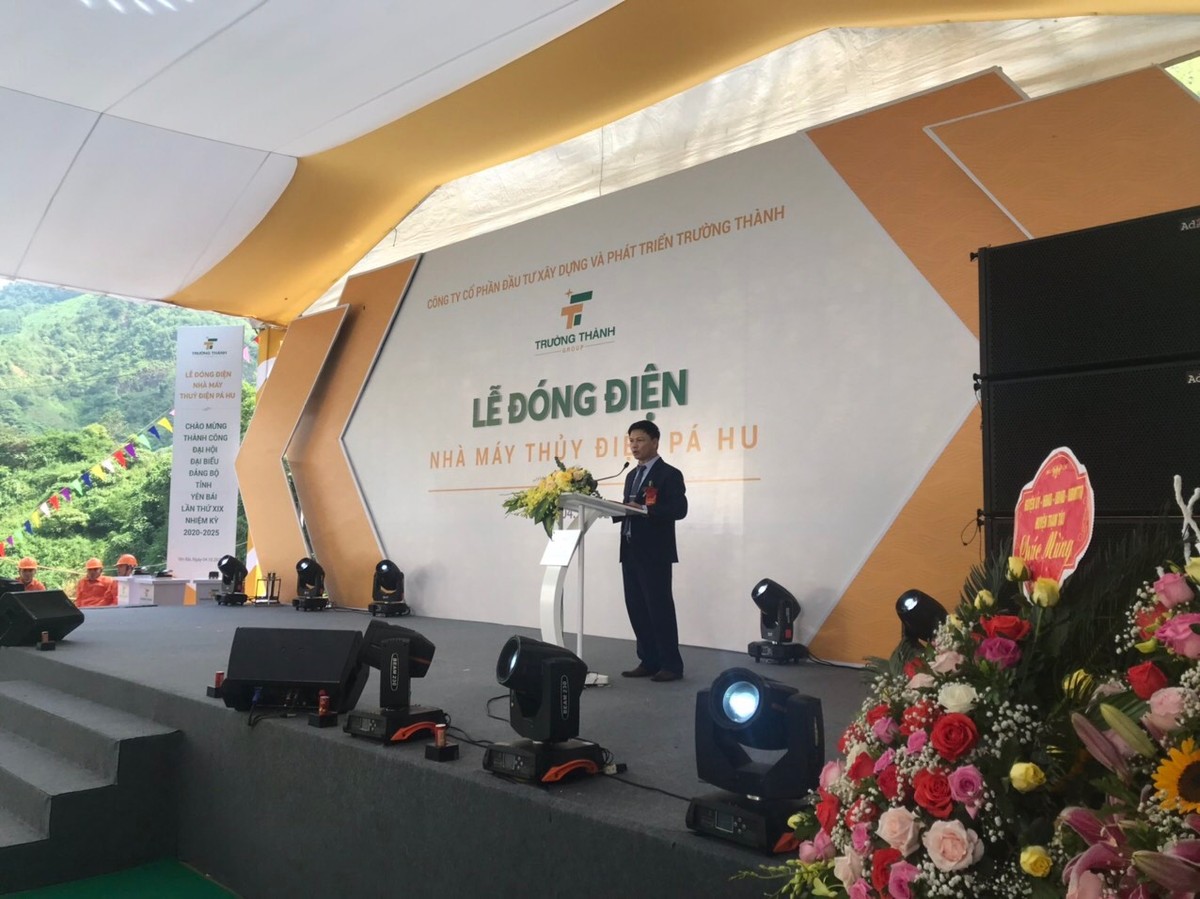 Ông Nguyễn Duy Hưng, Phó chủ tịch HĐQT, Tổng giám đốc Công ty cổ phần Đầu tư Xây dựng và Phát triển Trường Thành cho biết, Nhà máy Thủy điện Pá Hu đóng điện thành công góp phần thúc đẩy tăng trưởng doanh thu của TTA, tiến tới hoàn thành kế hoạch năm 2020 doanh thu 450 tỷ đồng, lợi nhuận 140 tỷ đồng.