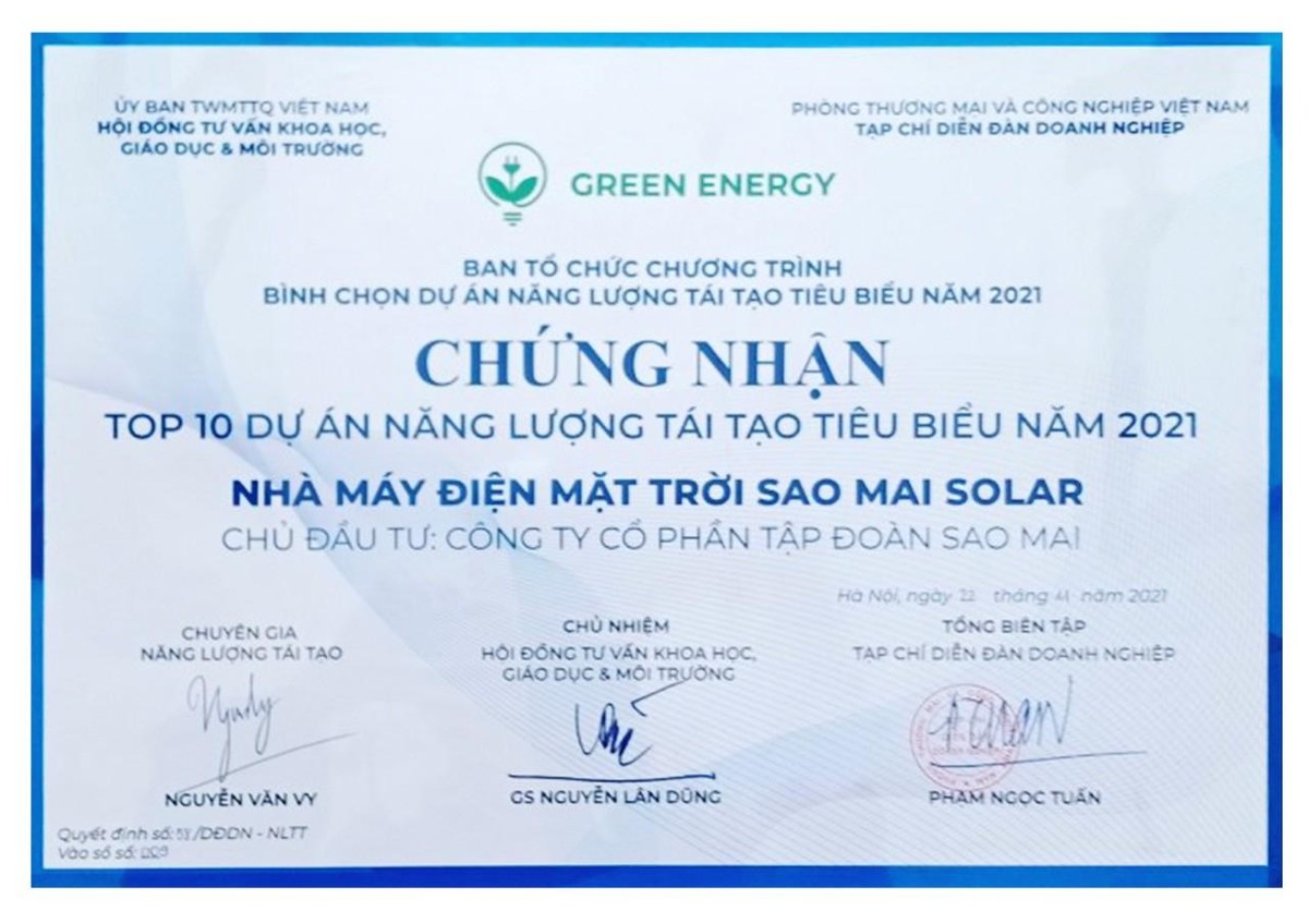 Nhà đầu tư năng lượng sạch được vinh danh xứng đáng.