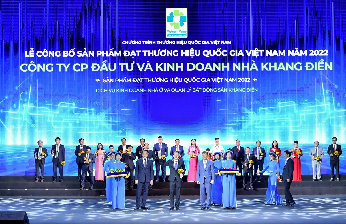 Khang Điền (KDH) vinh dự là một trong 2 doanh nghiệp bất động sản đạt giải Thương hiệu quốc gia Việt Nam 2022.